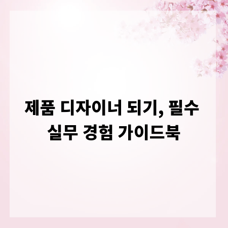 제품 디자이너 되기, 필수 실무 경험 가이드북
