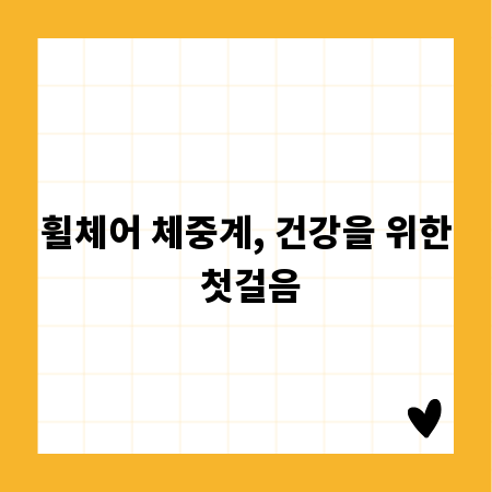 휠체어 체중계, 건강을 위한 첫걸음