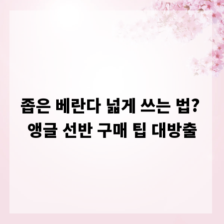 좁은 베란다 넓게 쓰는 법? 앵글 선반 구매 팁 대방출