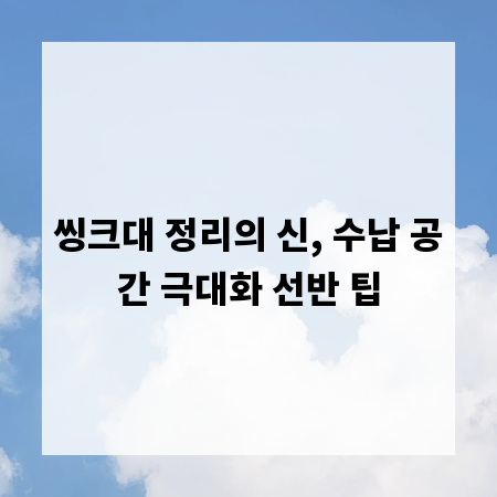 씽크대 정리의 신, 수납 공간 극대화 선반 팁