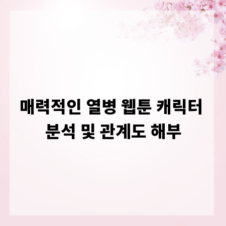 매력적인 열병 웹툰 캐릭터 분석 및 관계도 해부
