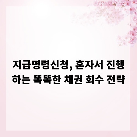 지급명령신청, 혼자서 진행하는 똑똑한 채권 회수 전략
