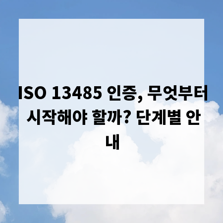 ISO 13485 인증, 무엇부터 시작해야 할까? 단계별 안내