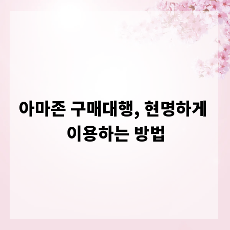 아마존 구매대행, 현명하게 이용하는 방법