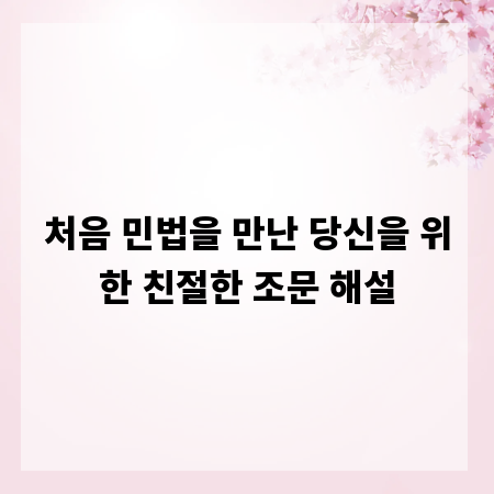 처음 민법을 만난 당신을 위한 친절한 조문 해설