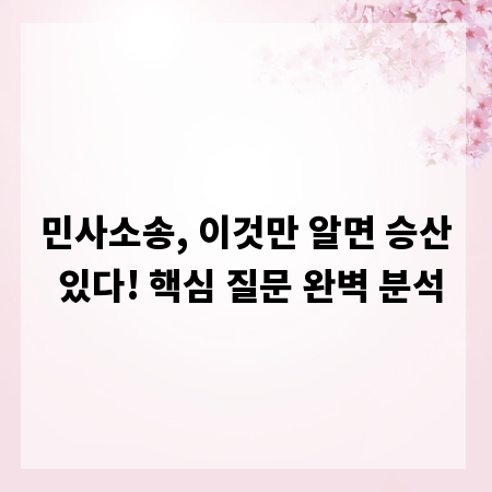 민사소송, 이것만 알면 승산 있다! 핵심 질문 완벽 분석