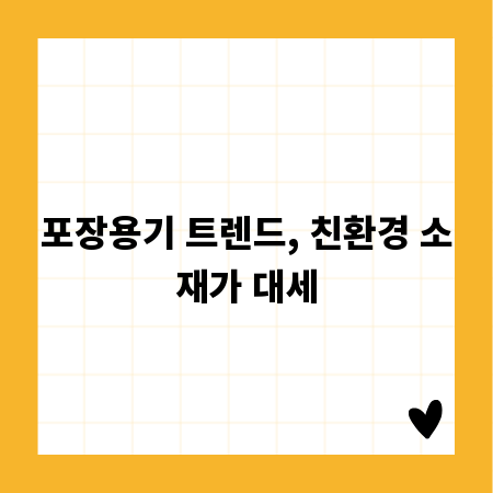 포장용기 트렌드, 친환경 소재가 대세