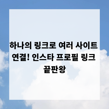하나의 링크로 여러 사이트 연결! 인스타 프로필 링크 끝판왕