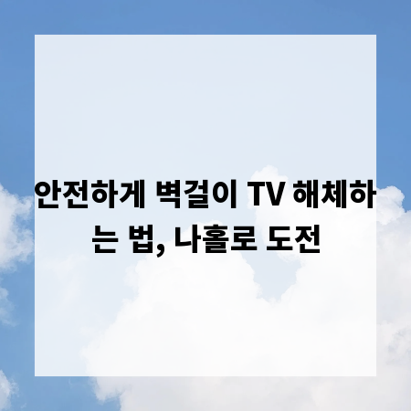 안전하게 벽걸이 TV 해체하는 법, 나홀로 도전