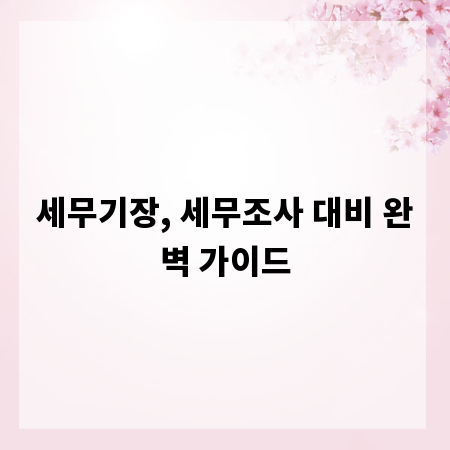 세무기장, 세무조사 대비 완벽 가이드