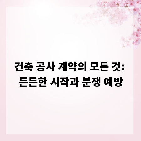 건축 공사 계약의 모든 것: 든든한 시작과 분쟁 예방