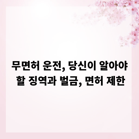 무면허 운전, 당신이 알아야 할 징역과 벌금, 면허 제한