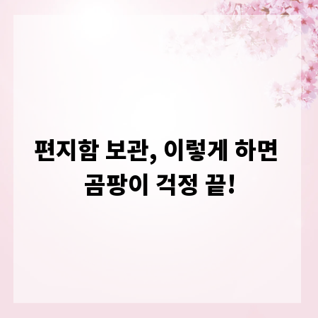 편지함 보관, 이렇게 하면 곰팡이 걱정 끝!