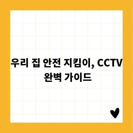 우리 집 안전 지킴이, CCTV 완벽 가이드