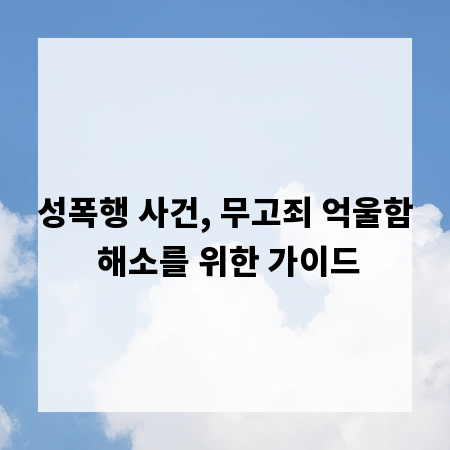 성폭행 사건, 무고죄 억울함 해소를 위한 가이드