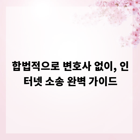 합법적으로 변호사 없이, 인터넷 소송 완벽 가이드