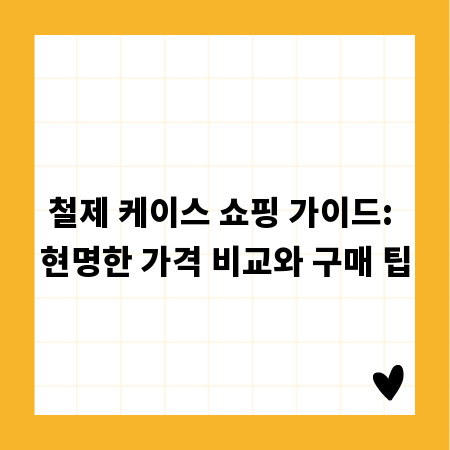 철제 케이스 쇼핑 가이드: 현명한 가격 비교와 구매 팁