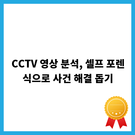 CCTV 영상 분석, 셀프 포렌식으로 사건 해결 돕기