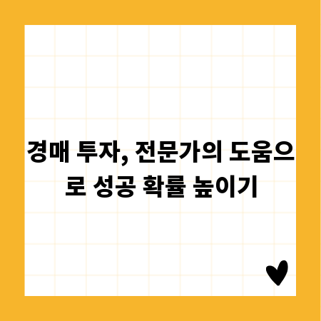 경매 투자, 전문가의 도움으로 성공 확률 높이기