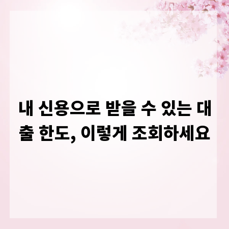 내 신용으로 받을 수 있는 대출 한도, 이렇게 조회하세요