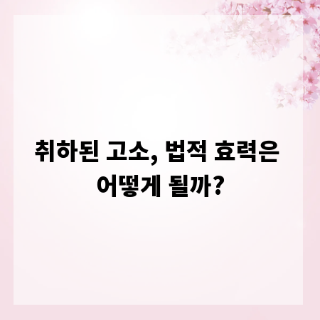 취하된 고소, 법적 효력은 어떻게 될까?
