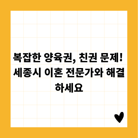 복잡한 양육권, 친권 문제! 세종시 이혼 전문가와 해결하세요