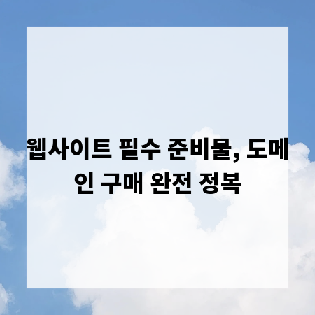 웹사이트 필수 준비물, 도메인 구매 완전 정복