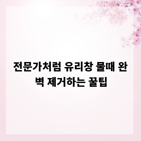 전문가처럼 유리창 물때 완벽 제거하는 꿀팁