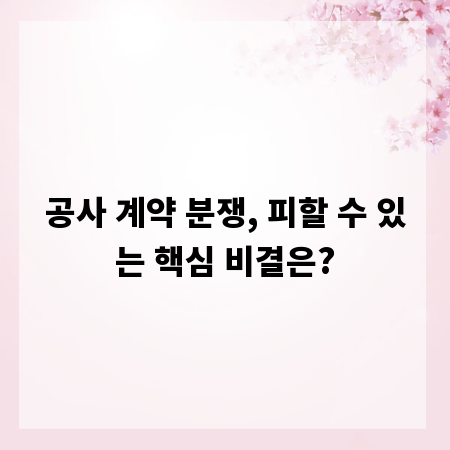 공사 계약 분쟁, 피할 수 있는 핵심 비결은?