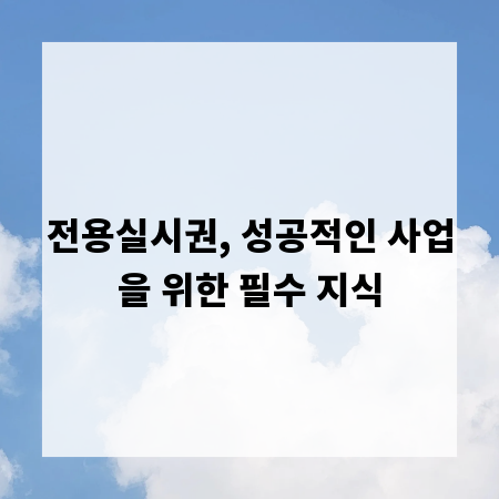 전용실시권, 성공적인 사업을 위한 필수 지식