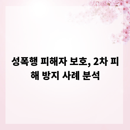 성폭행 피해자 보호, 2차 피해 방지 사례 분석