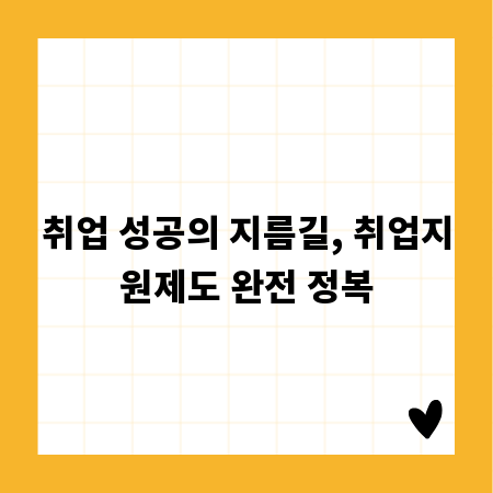 취업 성공의 지름길, 취업지원제도 완전 정복