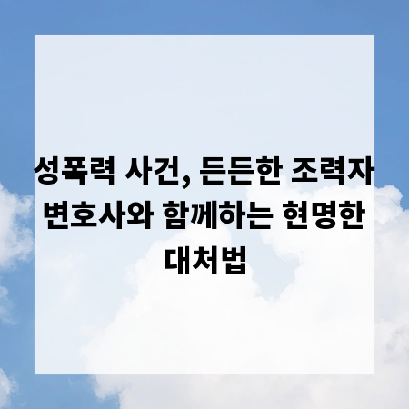 성폭력 사건, 든든한 조력자 변호사와 함께하는 현명한 대처법