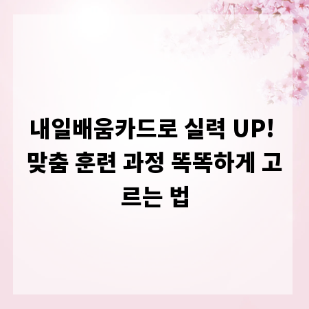 내일배움카드로 실력 UP! 맞춤 훈련 과정 똑똑하게 고르는 법