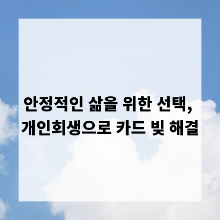 안정적인 삶을 위한 선택, 개인회생으로 카드 빚 해결