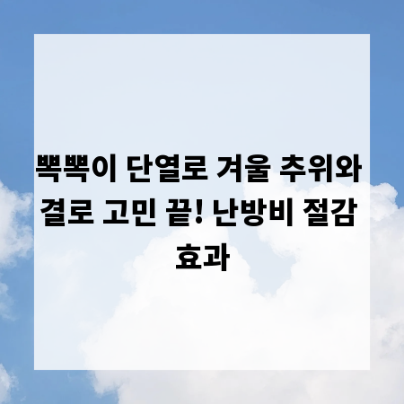 뽁뽁이 단열로 겨울 추위와 결로 고민 끝! 난방비 절감 효과