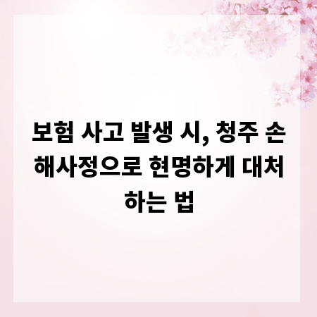 보험 사고 발생 시, 청주 손해사정으로 현명하게 대처하는 법