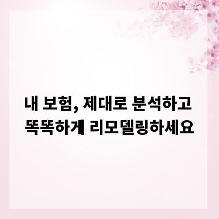 내 보험, 제대로 분석하고 똑똑하게 리모델링하세요
