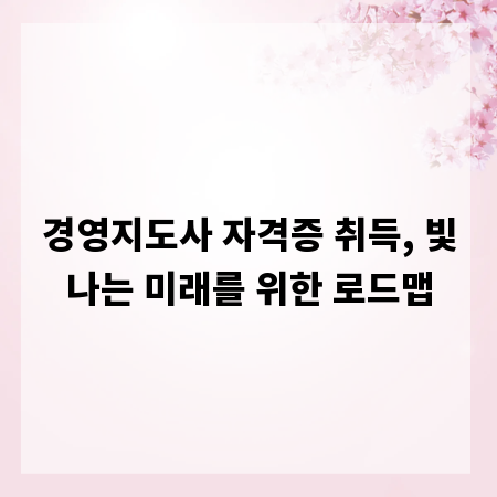 경영지도사 자격증 취득, 빛나는 미래를 위한 로드맵