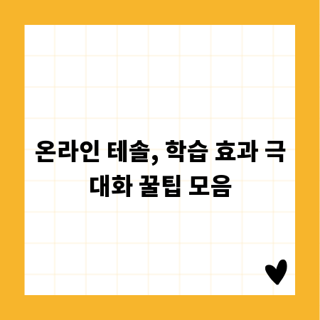 온라인 테솔, 학습 효과 극대화 꿀팁 모음