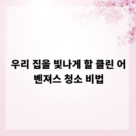 우리 집을 빛나게 할 클린 어벤져스 청소 비법