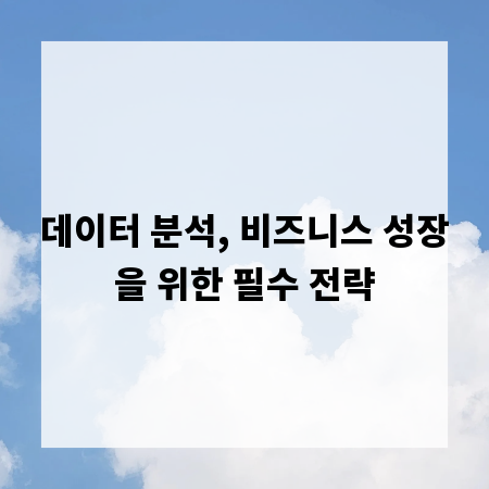 데이터 분석, 비즈니스 성장을 위한 필수 전략
