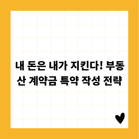 내 돈은 내가 지킨다! 부동산 계약금 특약 작성 전략