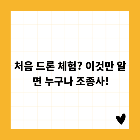 처음 드론 체험? 이것만 알면 누구나 조종사!