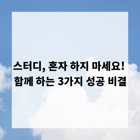 스터디, 혼자 하지 마세요! 함께 하는 3가지 성공 비결