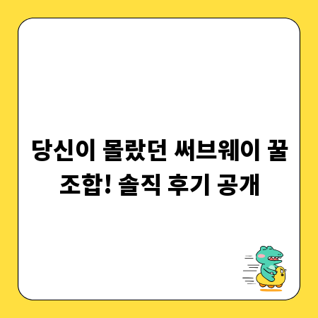 당신이 몰랐던 써브웨이 꿀조합! 솔직 후기 공개