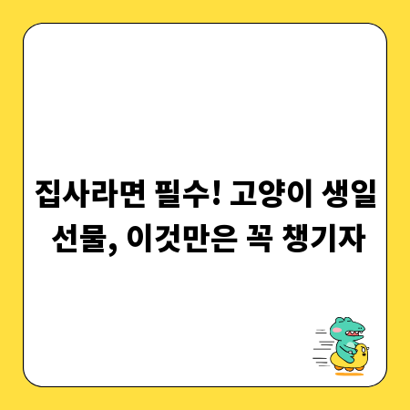 집사라면 필수! 고양이 생일 선물, 이것만은 꼭 챙기자