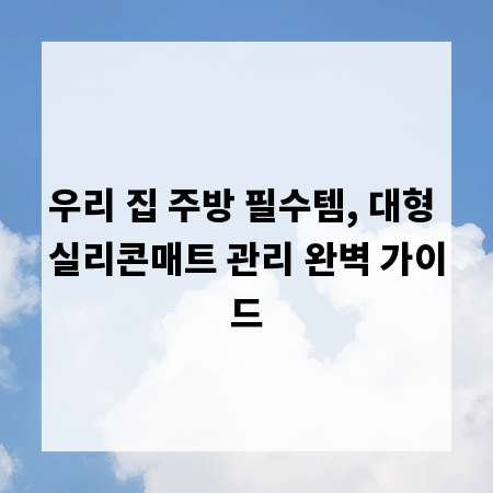 우리 집 주방 필수템, 대형 실리콘매트 관리 완벽 가이드