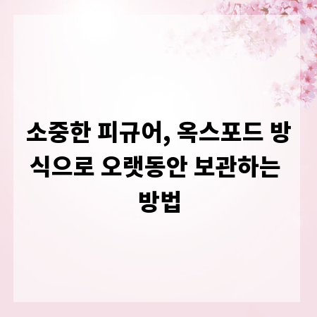 소중한 피규어, 옥스포드 방식으로 오랫동안 보관하는 방법