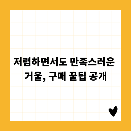 저렴하면서도 만족스러운 거울, 구매 꿀팁 공개